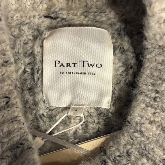 Part Two Wool Blend Knit Sweater Sz L - Picture 4 of 10